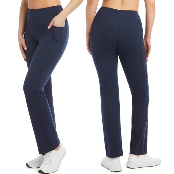 Jockey Pants - Jockey Studio Flare Pants S Neo Navy Womens Yoga Activewear 31" Inseam NWT 3252
